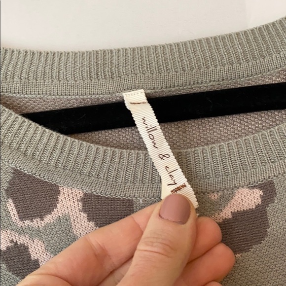 Grey and Pink Leopard Sweater from Nordstrom - Picture 2 of 3